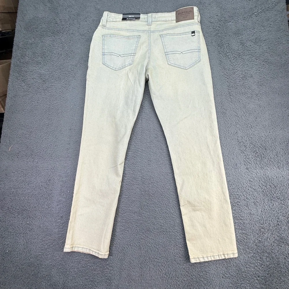 Buffalo David Bitton Jeans Mens 33x30 Light Wash Ash Slim Fit Dirty Blasted New